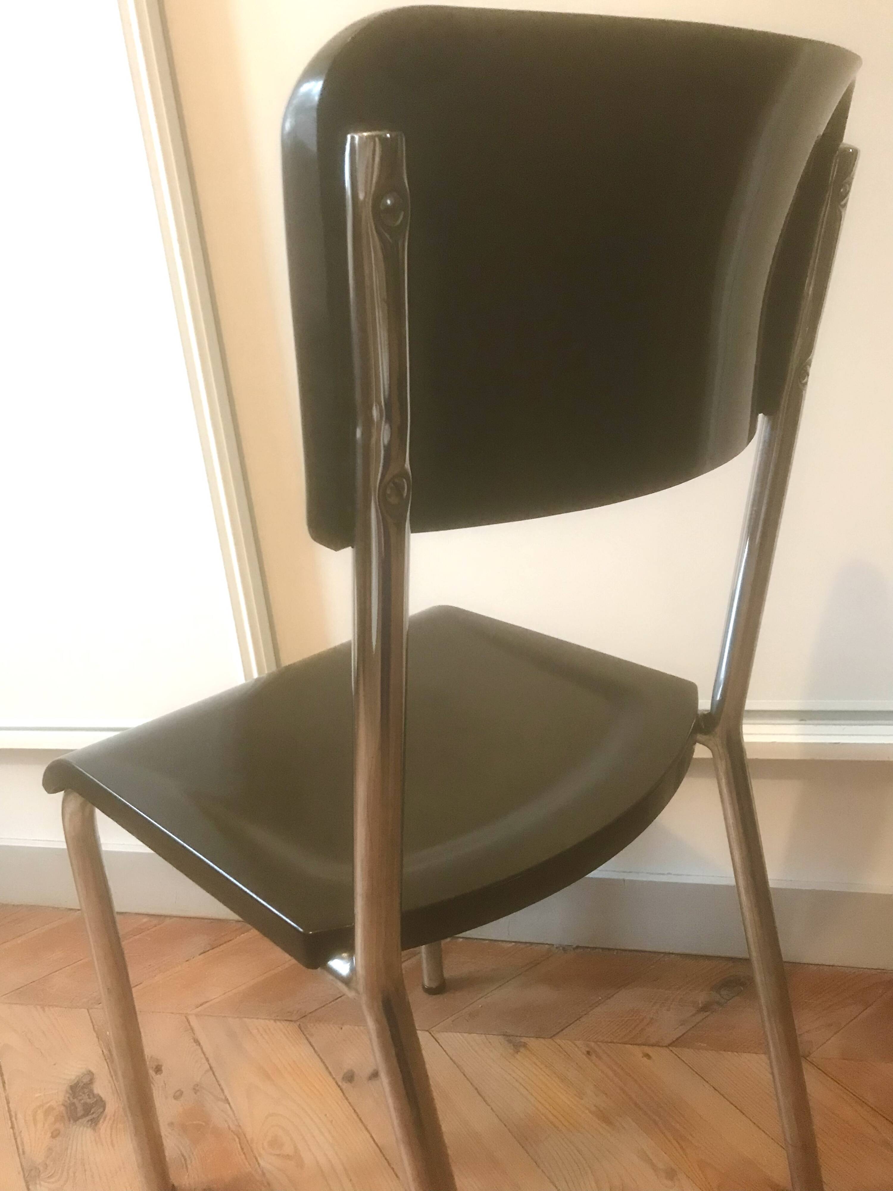René Herbst black Bakelite chair 1940