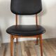 Scandinavian chair of the 60s in teak and black skaï