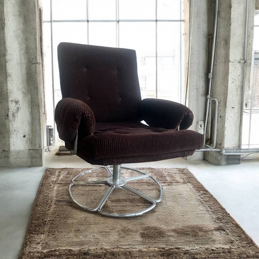 Fauteuil marron/monoplace/chaise longue vintage