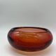 Vintage Murano glass bowl, Coffee table accent , Bookcase, vibrant deep orange