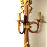 bronze-painted metal wall light, 2 lights, Napoléon III style lamp