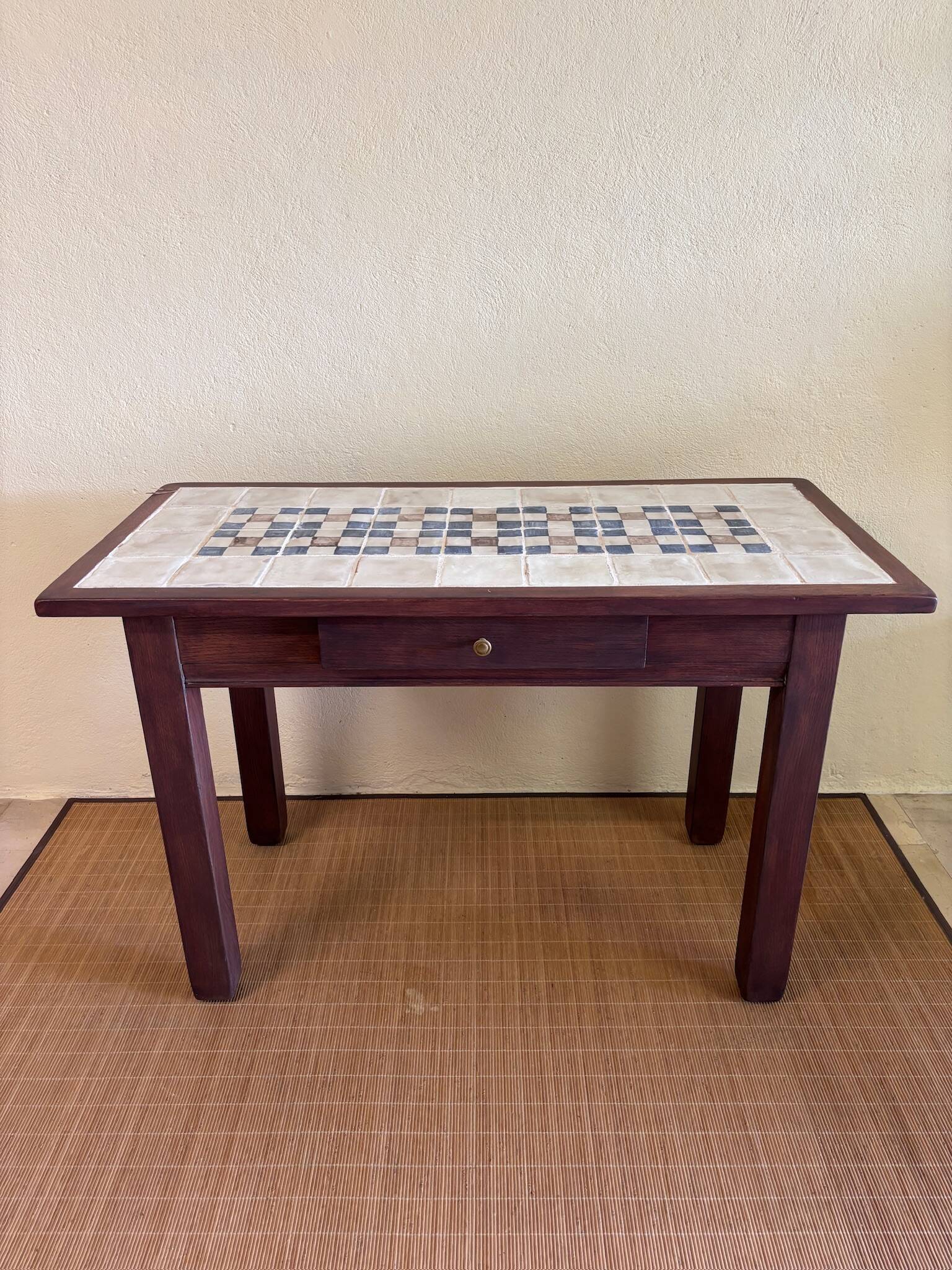 Side table wood & ceramics