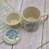 Vintage sandstone teapot with infuser