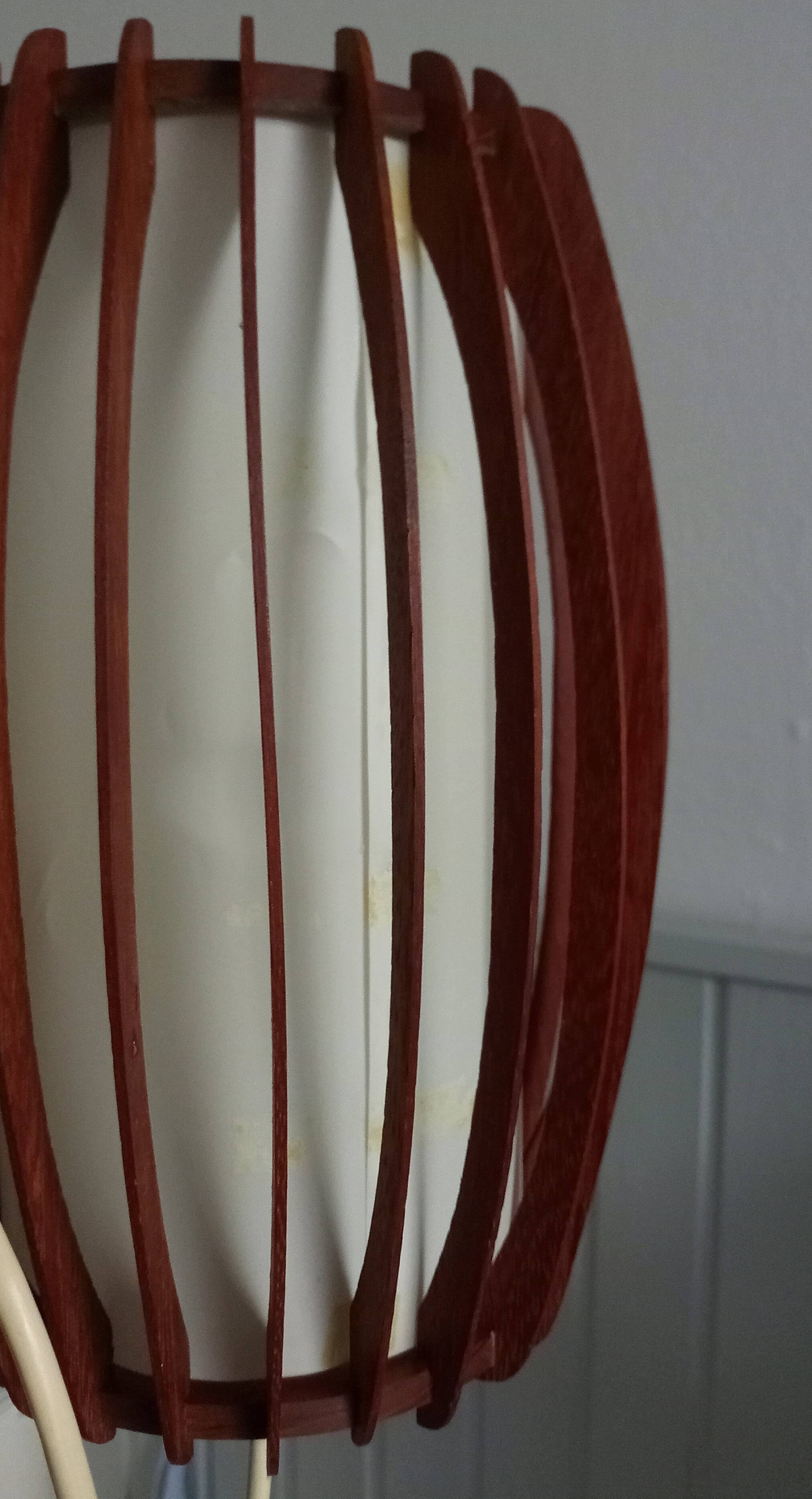 danish ceiling lamp in teak and paper from the 60s