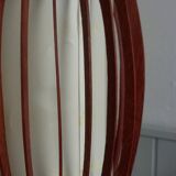 danish ceiling lamp in teak and paper from the 60s