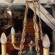 5-burner bronze and metal chandelier with double patina Empire style