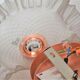 White pleated glass pendant lamp – electric mounting copper color