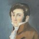 Watercolor on paper portrait 1830 man with the frock coat