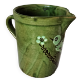 Glazed earthenware pitcher with bird motif - Haute Savoie