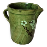 Glazed earthenware pitcher with bird motif - Haute Savoie