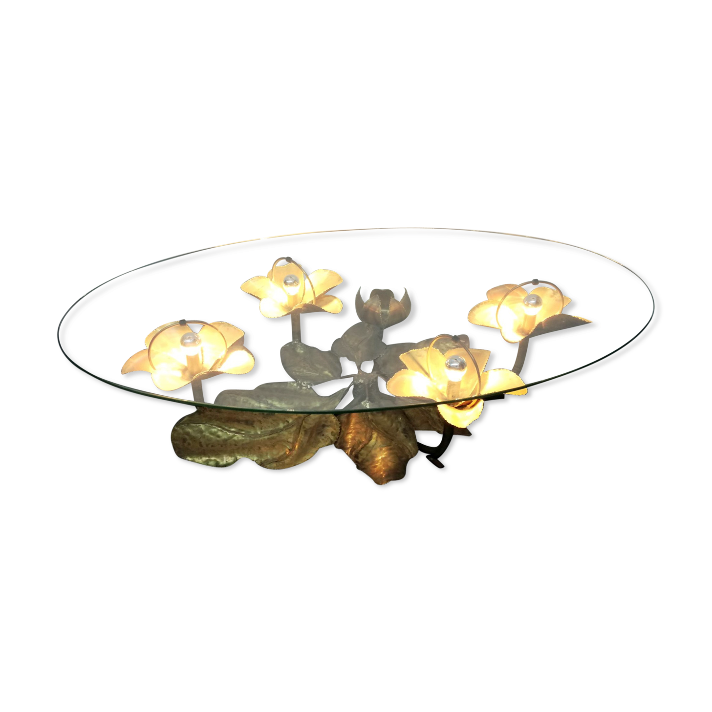 Brass coffee table by Henri Fernandez 1970s