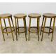 4 tabourets de bar baumann bois années 60 bistrot
