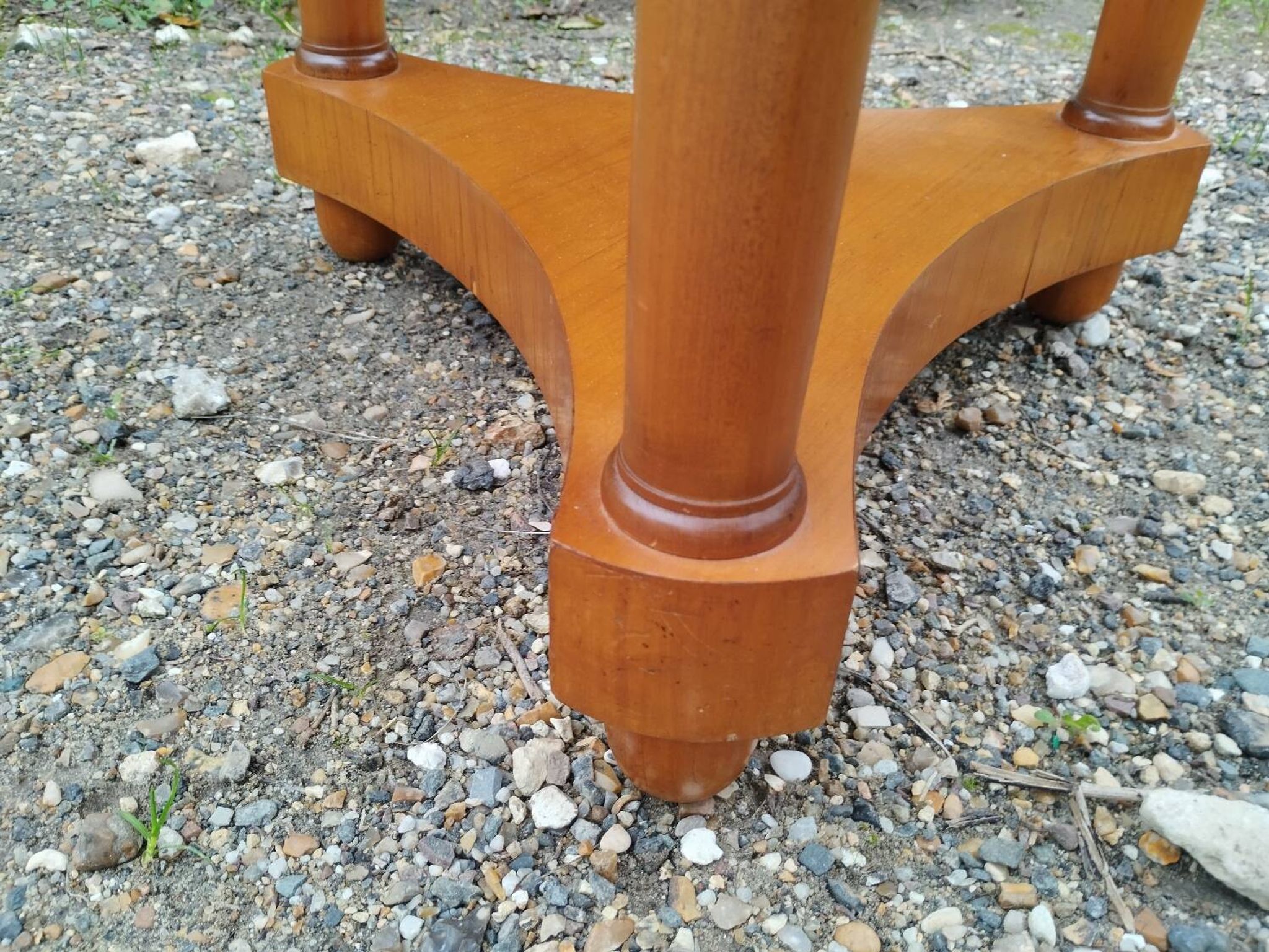 Antique Empire style pedestal table with marble top