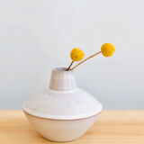 White enamelled terracotta vase