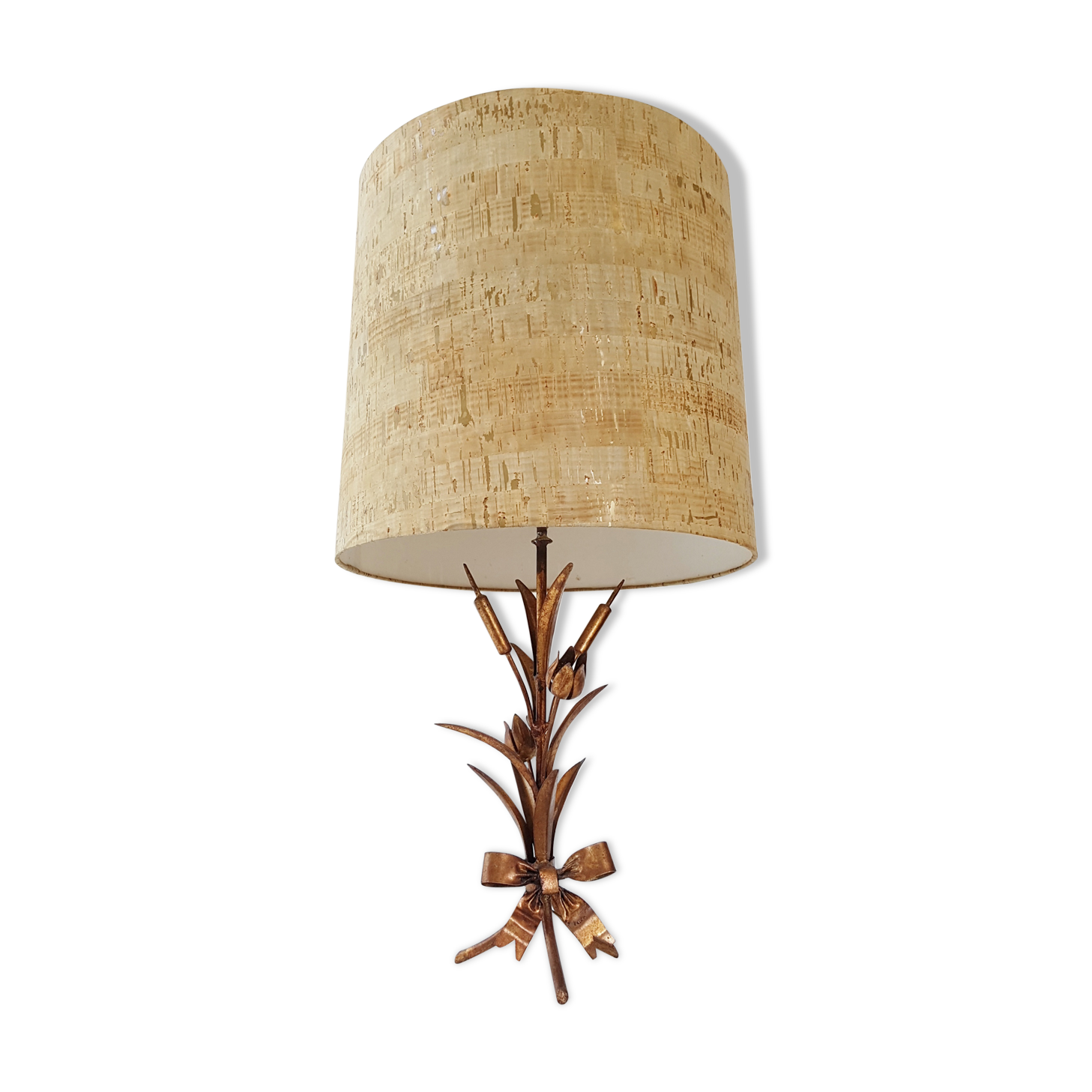 1970 gold metal table lamp