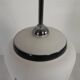Vintage suspension with opaline lampshade and black decoration, 1950s.