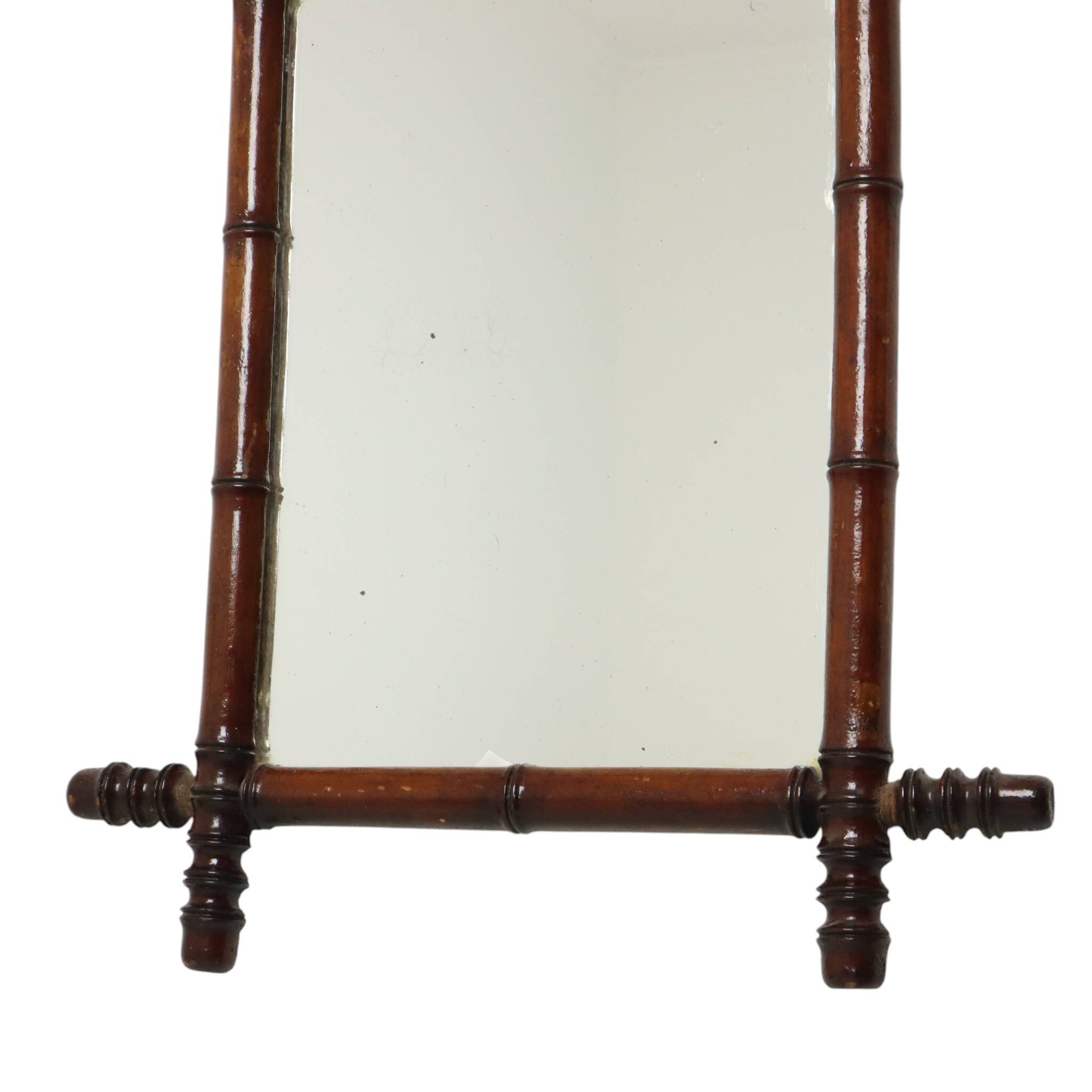 Antique Wooden Faux Bamboo Chinoiserie Mirror 63x52cm