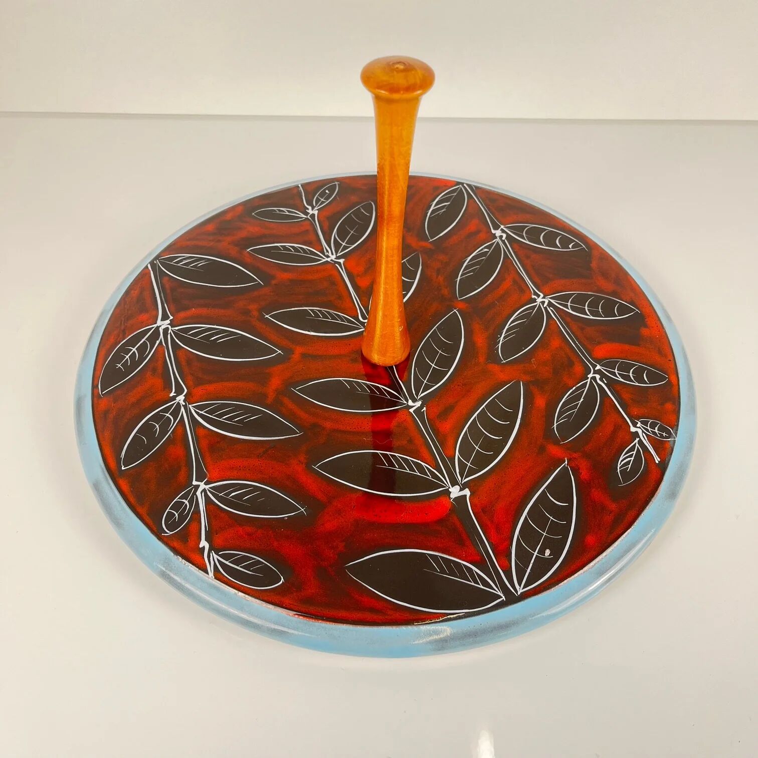 Italian ceramic tray with handle, 1960