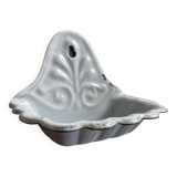Antique enamelled metal wall mounted soap dish