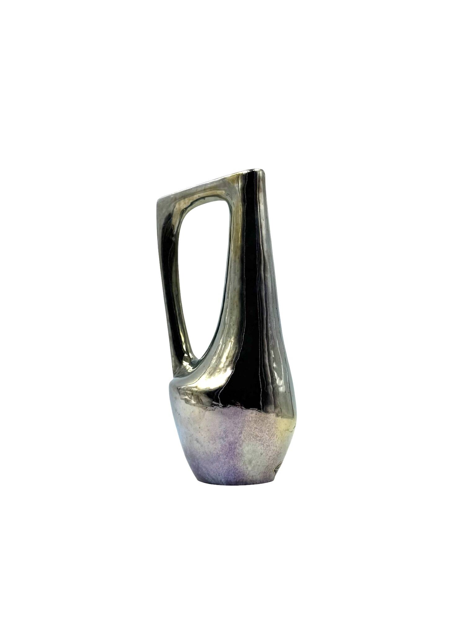 A. Cytère, modern iridescent gres vase, Rambervillers France 1950s