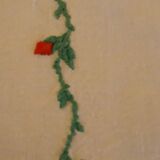 Nappe " Fleurie " brodée main et ses 12 serviettes années 80
