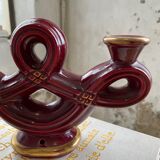 Vintage Vallauris red ceramic candlestick