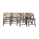 Lot de 8 chaises cannées pliantes