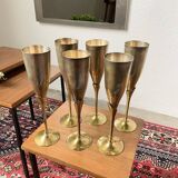 Brass champagne flutes