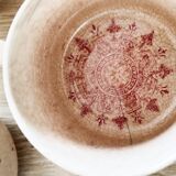 Sarreguemines earthenware coffee cups, "Wagram" pattern with saucer