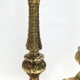 Pair of neo-classical lamps 1970 gold metal