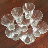 Set 8 water glasses or engraved crystal wine