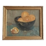Oil on canvas, still life, signed