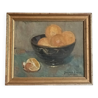 Oil on canvas, still life, signed