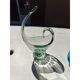 2 blue crystal and blown glass pocket vases