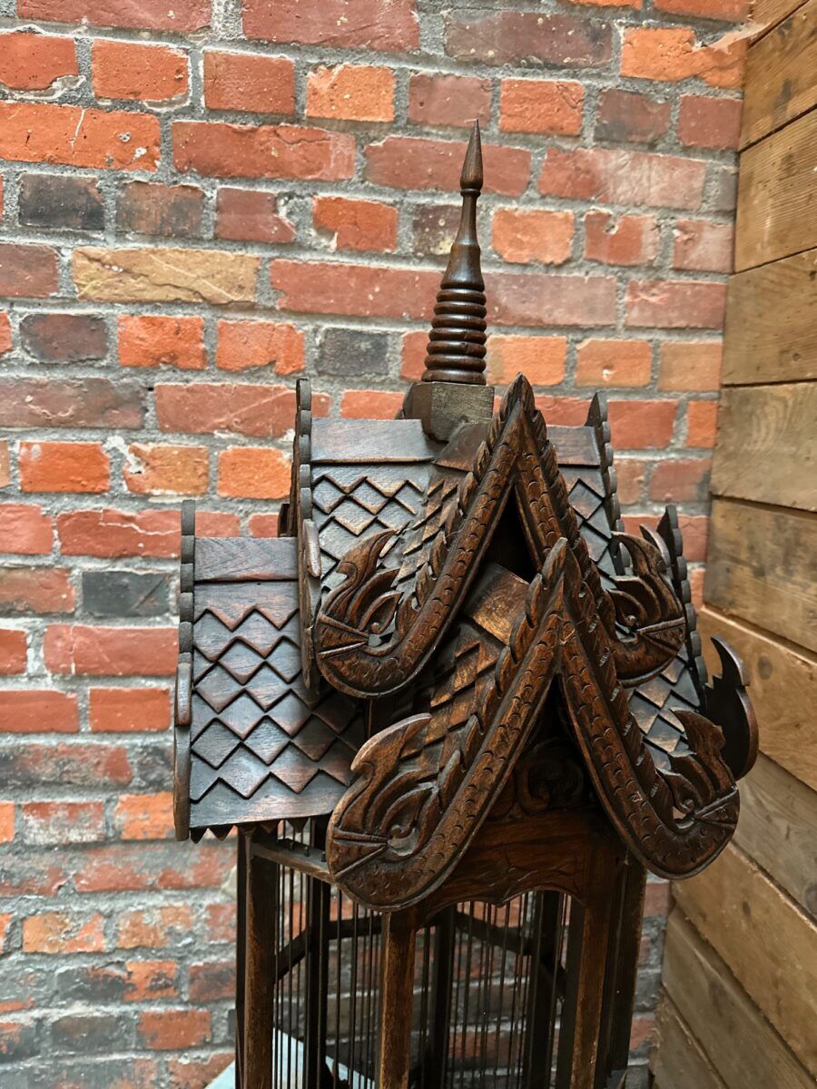 Handcrafted teak cage