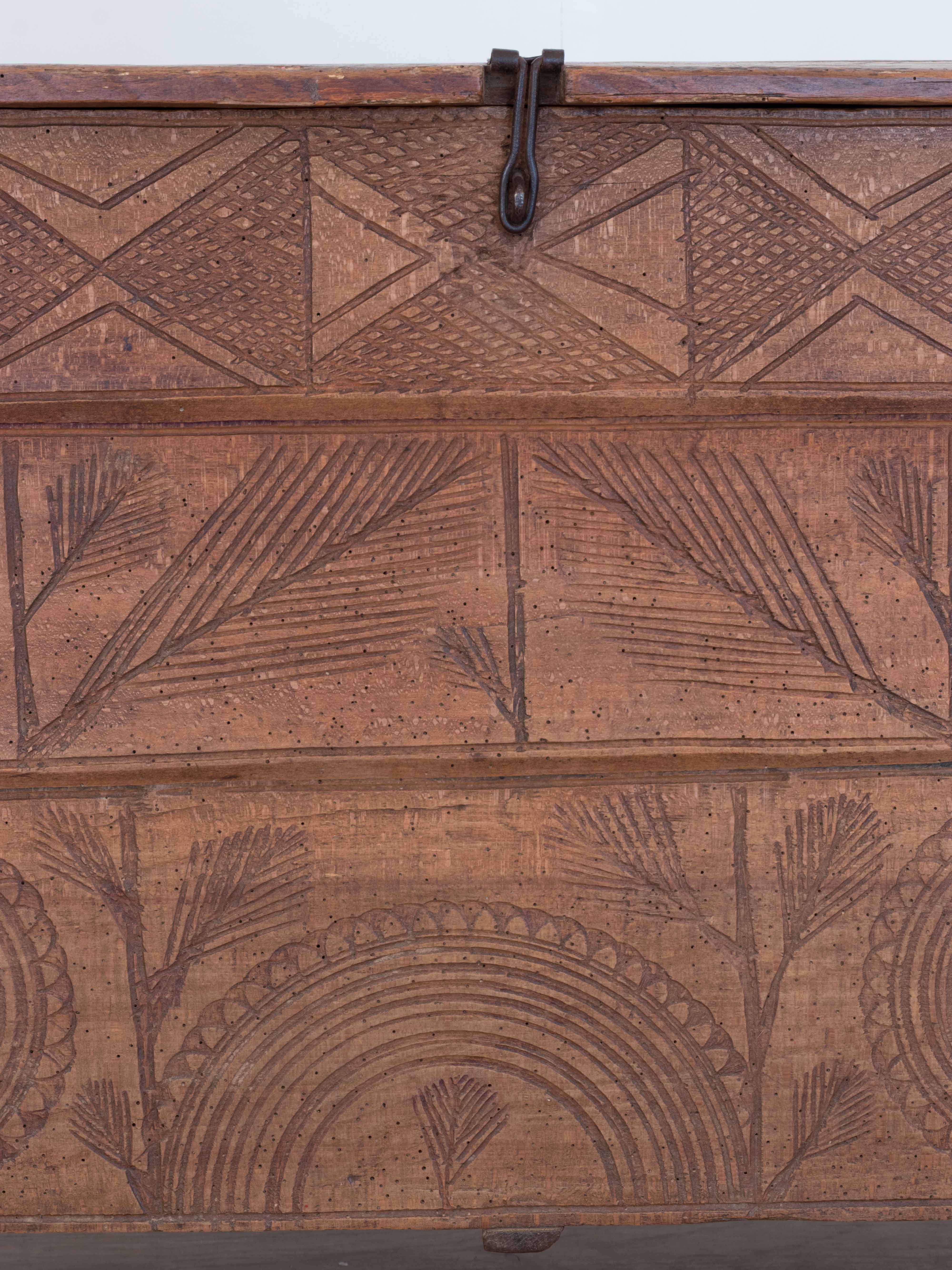 Antique Hand-Crafted Beech Trunk