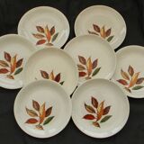 Set of 8 dessert plates in earthenware from ORCHIES. Model Underwood.