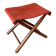 Vintage folding stool Leather & Wood Curule style