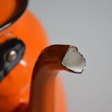 Vintage kettle orange enameled steel 1.5 liter