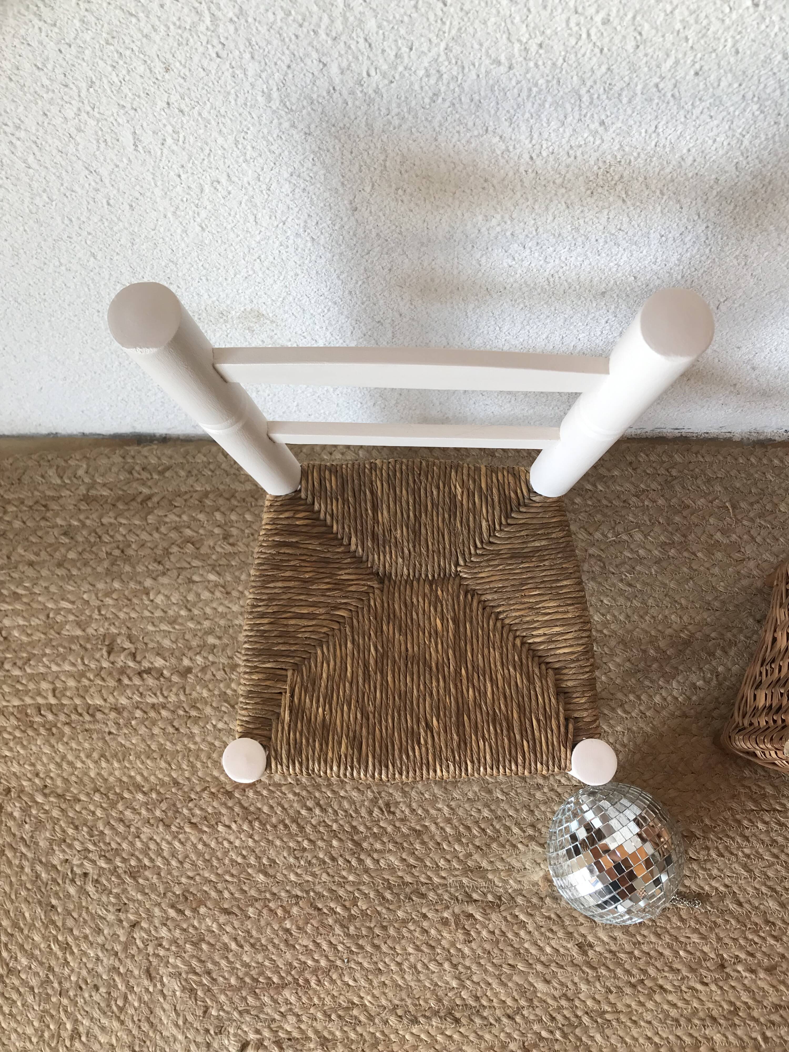 Small 50s straw chair revamped