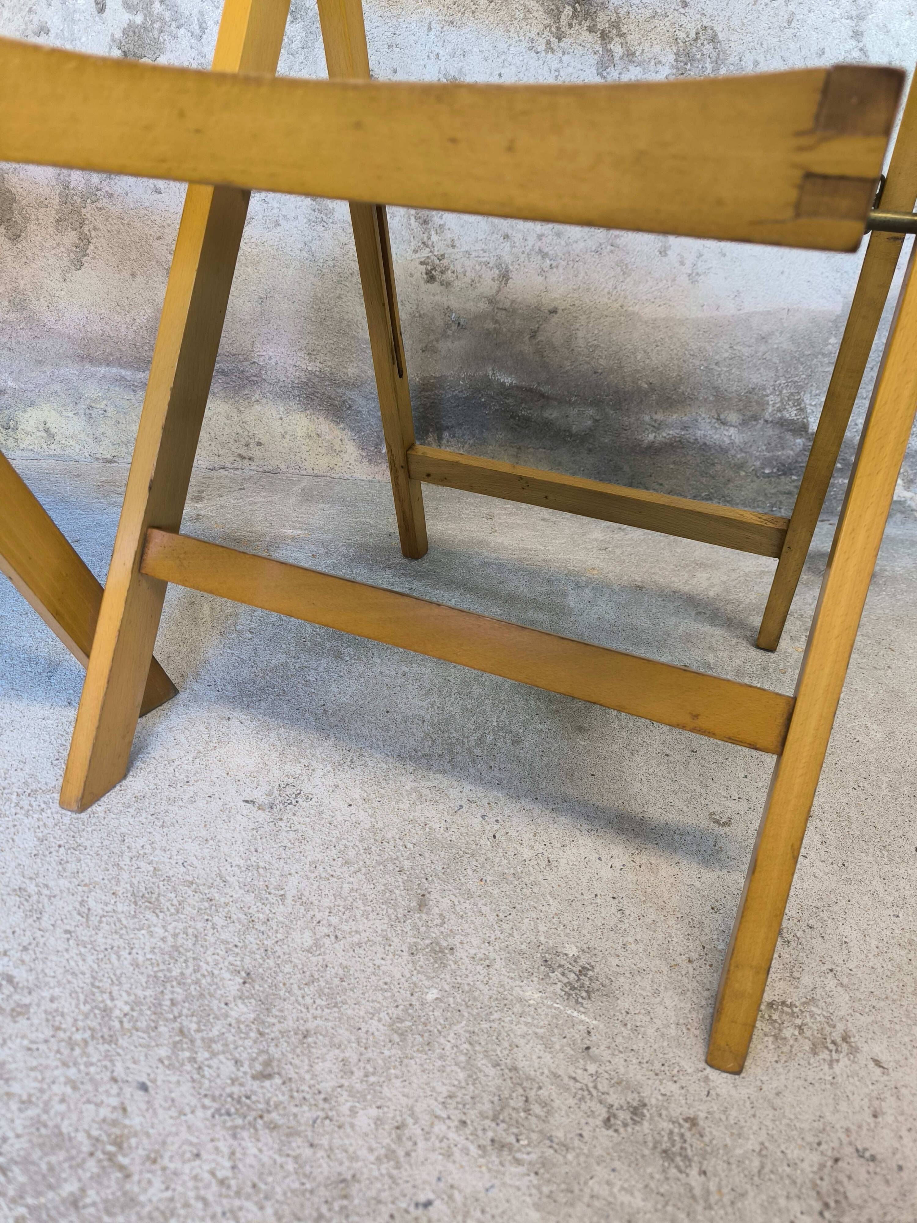 Pair of vintage folding wooden chairs