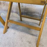 Pair of vintage folding wooden chairs