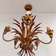 Vintage Hollywood regency brass wheat pendant lamp