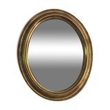 Miroir ancien oval doré 36x44cm