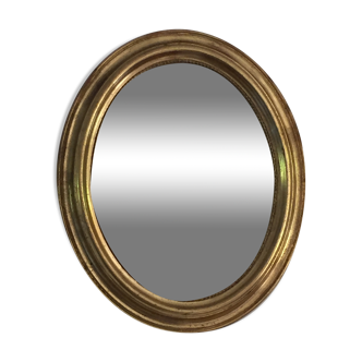 Mirror ancient golden oval 36x44cm