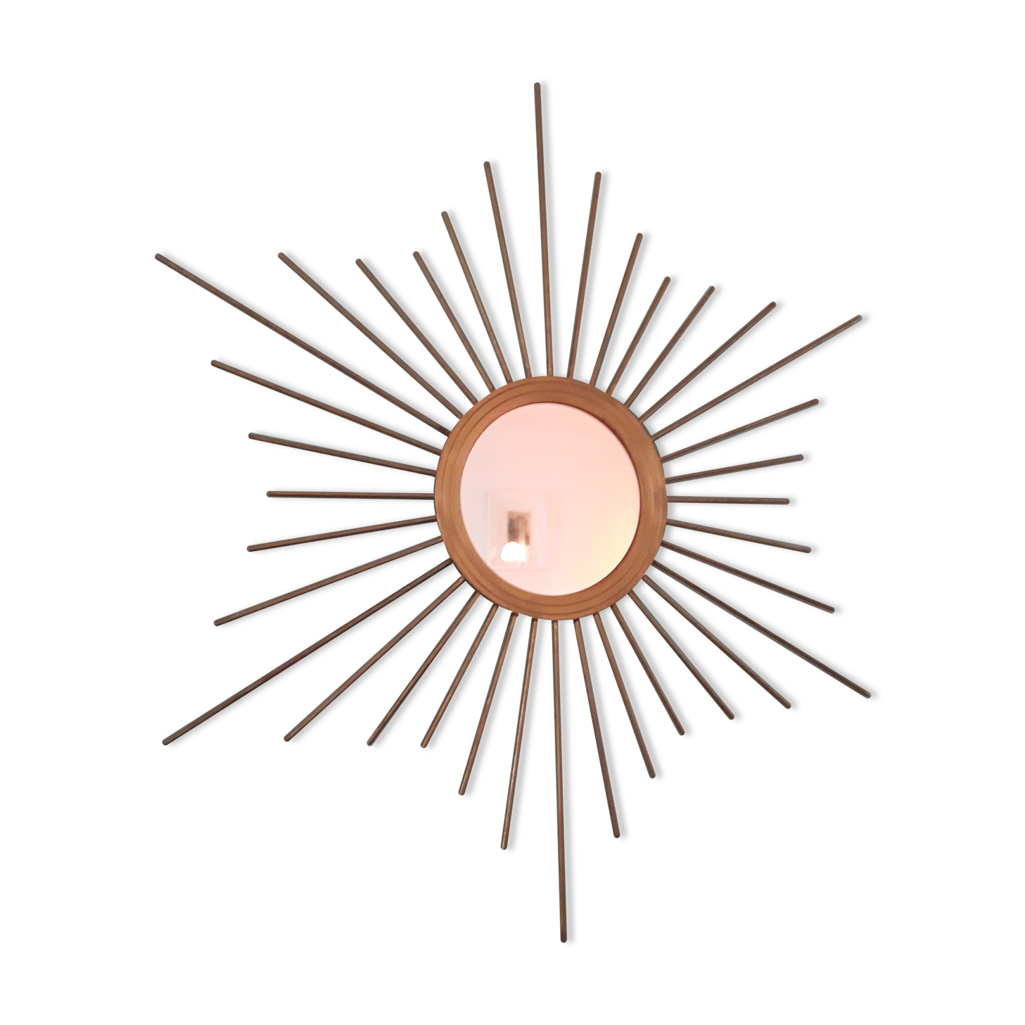 Vintage gold metal sun mirror