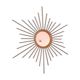 Vintage gold metal sun mirror