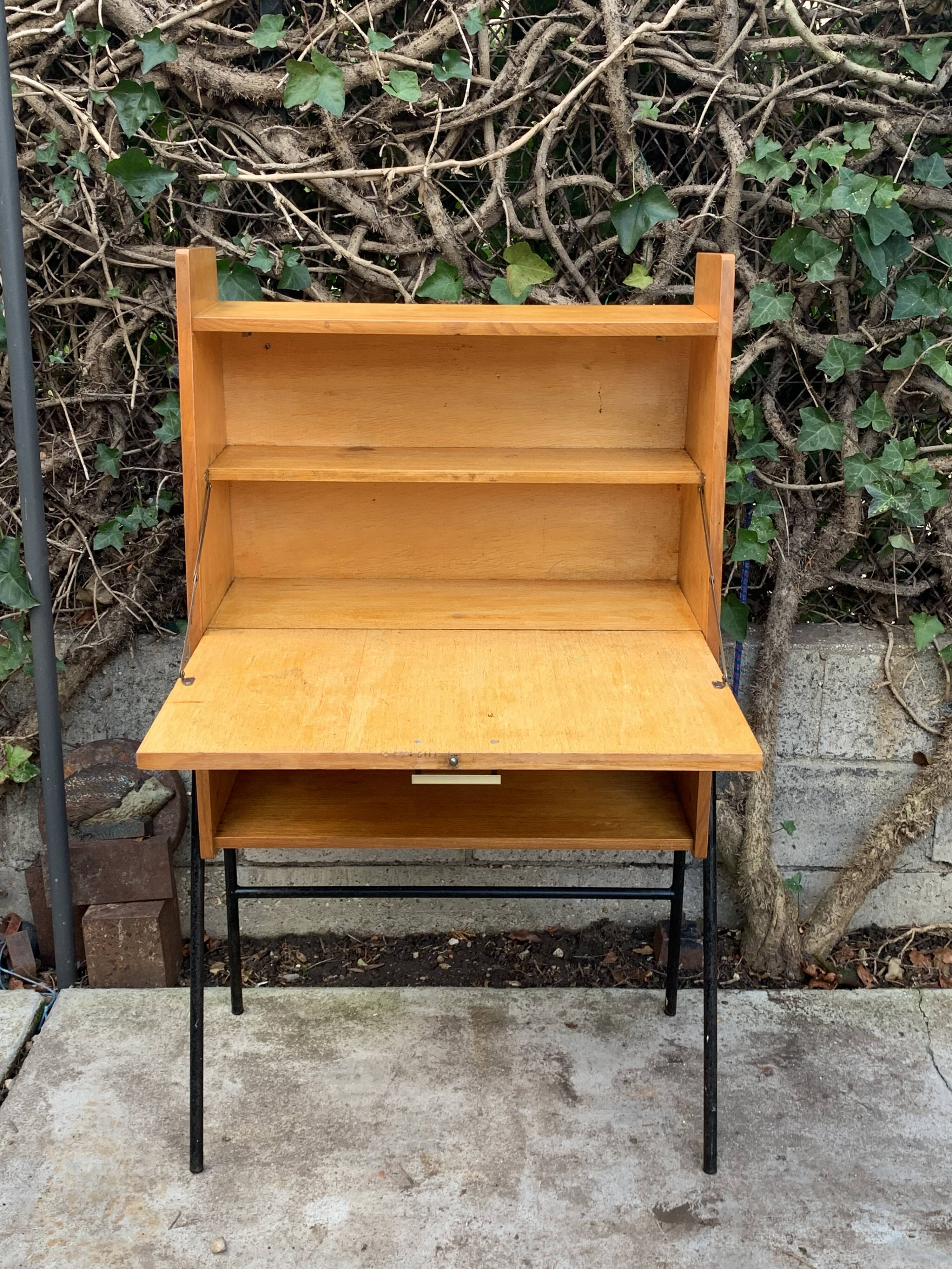 Vintage 1950s asymmetrical wall-mounted secretary desk