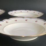 4 soup plates in Paris porcelain, "A la Reine" model, 1890, Damo