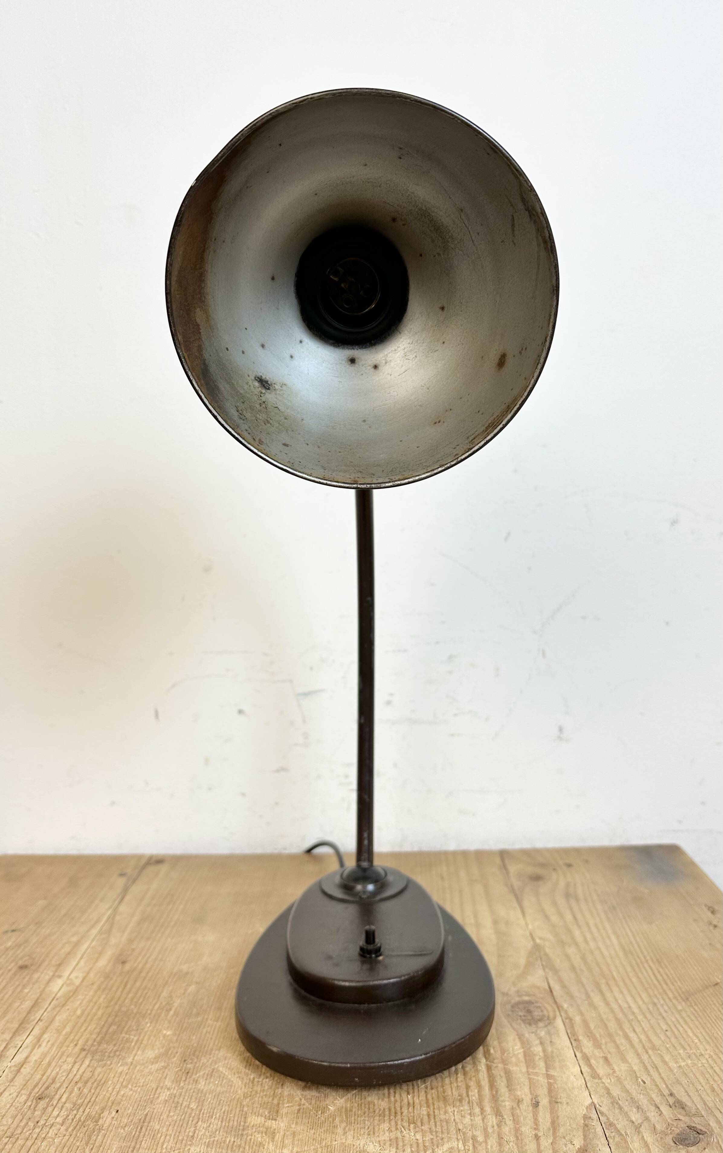 Vintage brown adjustable table lamp, 1960s